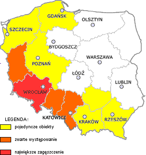 Mapa gęstości rozmieszczenia krzyży