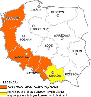 Mapa gęstości rozmieszczenia krzyży