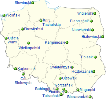 mapa parków narodowych